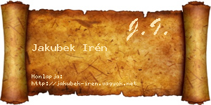 Jakubek Irén névjegykártya