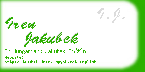 iren jakubek business card